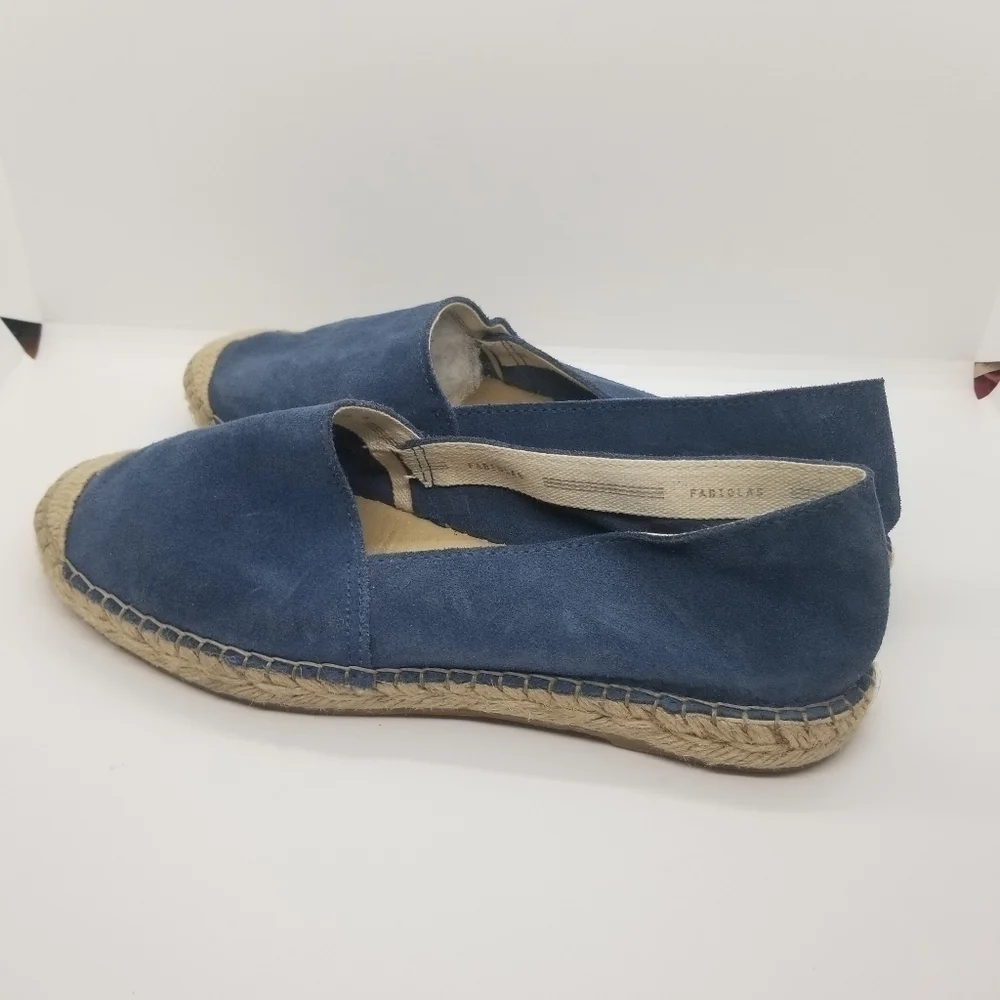 Fabiolas blue suede espadrille flat loafers EU 38